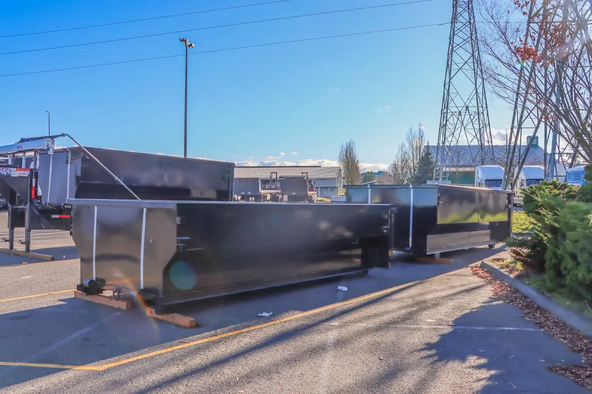 Roll-off dumpster ready for waste disposal at job site for Estate Cleanout Dumpster Rental in South Bend